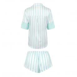 Bluebella - US SALE Alma Shirt And Short Set Mint/White