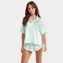 Bluebella - US SALE Alma Shirt And Short Set Mint/White
