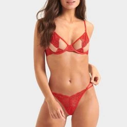 Bluebella Bra & Thong Set: Anaya Flame Scarlet