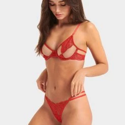Bluebella Bra & Thong Set: Anaya Flame Scarlet