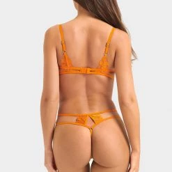 Bluebella Bra & Thong Set: Colette Orange Peel