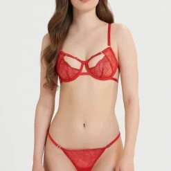Bluebella Set: Enya Red Bra & Thong