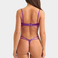 Bluebella Bra & Thong Set: Isla Electric Purple