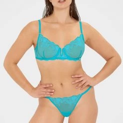 Bluebella Bra & Thong Set: Marseille Peacock Blue