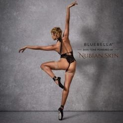 Bluebella - US Plain Leg/Lace Top Thigh Highs Caramel