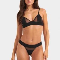 Bluebella Bra & Thong Set: Orla Soft Black