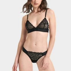 Bluebella Bra & Thong Set: Tori Black